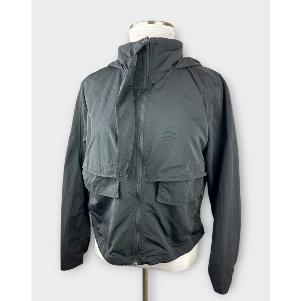 Lululemon Always Effortless Jacket Full Zip Hooded Water Repellent Black Size 10 - Picture 4 of 16